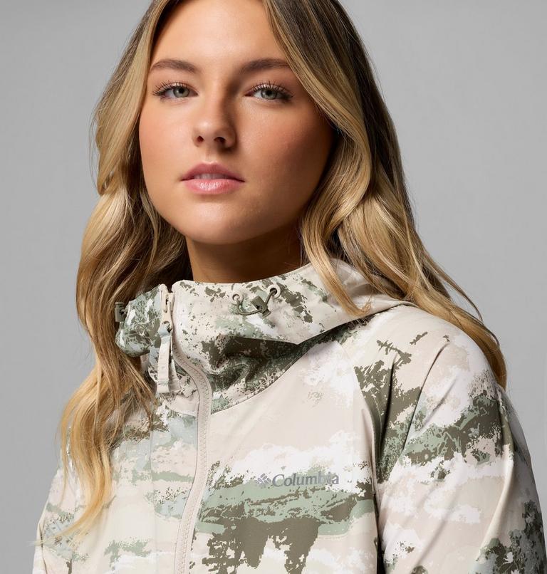 Coupe-vent Imprim&eacute; &agrave; Capuche Spire Valley Femme, Color: Safari Fieldaze Print, Dark Stone, image 6