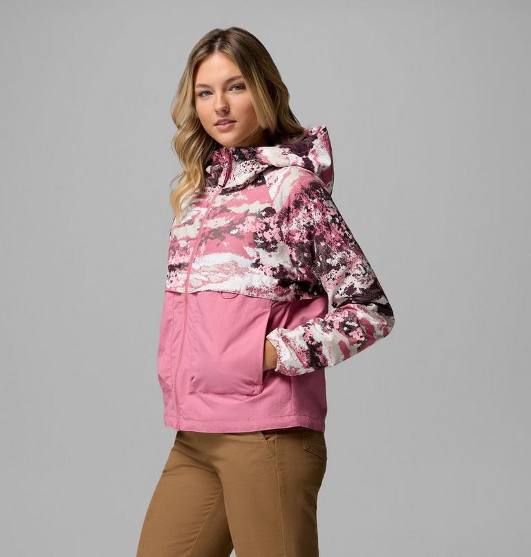 Coupe-vent Imprim&eacute; &agrave; Capuche Spire Valley Femme, Color: Rosette Fieldaze Print, Rosette, image 4