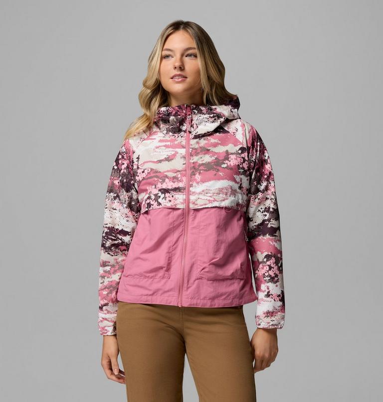 Coupe-vent Imprim&eacute; &agrave; Capuche Spire Valley Femme, Color: Rosette Fieldaze Print, Rosette, image 1