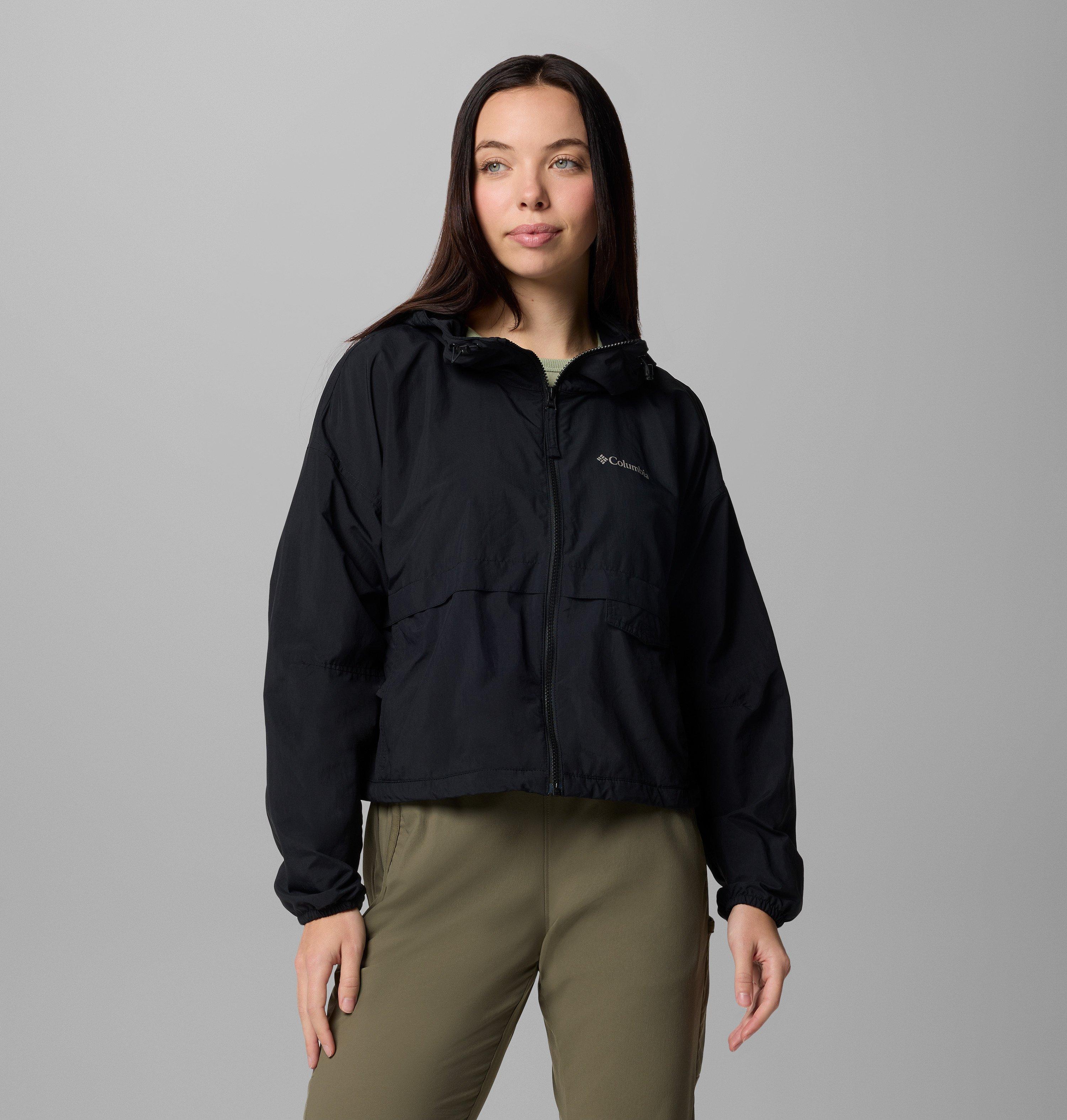 Columbia Sportswear Women's Black Columbia - Spire Valley™ Cropped Hooded Windbreaker - Extra Large