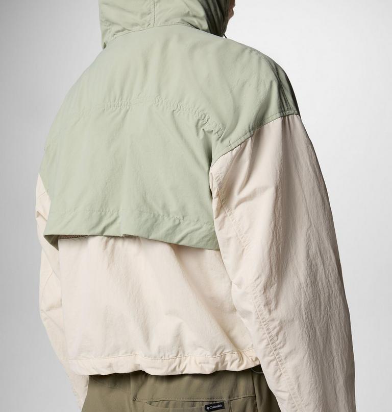 Women's Spire Valley Cropped Hooded Windbreaker, Color: Safari, Dark Stone, image 5