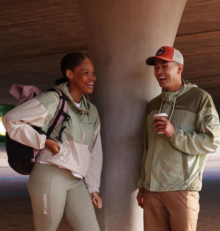 Women's Spire Valley Cropped Hooded Windbreaker, Color: Safari, Dark Stone, image 10