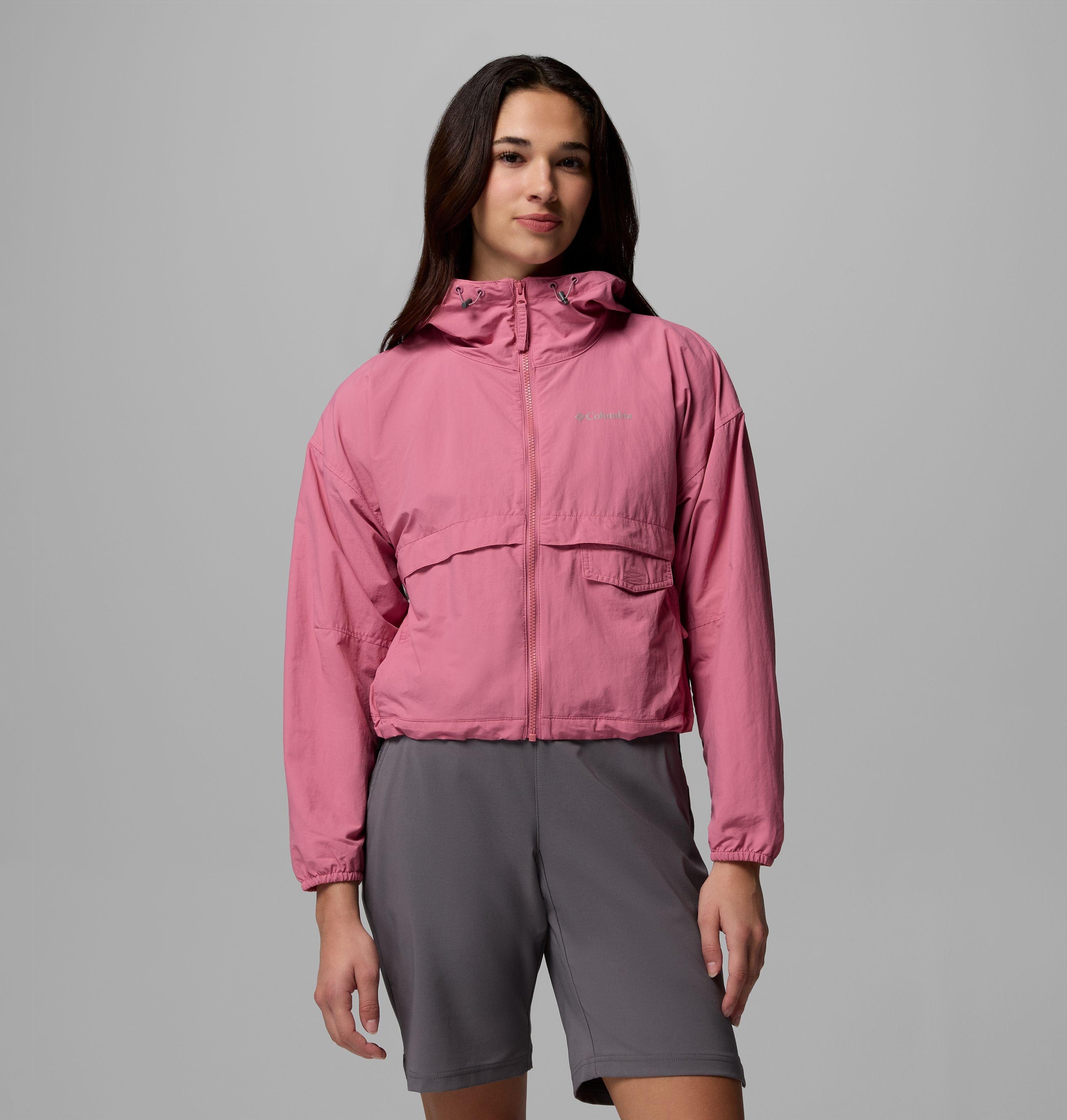 Columbia Sportswear Women's Red Columbia - Spire Valley™ Cropped Hooded Windbreaker - Rosette Medium
