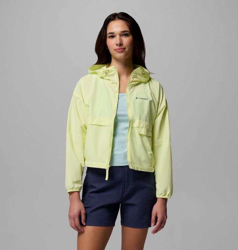Women's Spire Valley Cropped Hooded Windbreaker, Color: Citron Haze, image 5