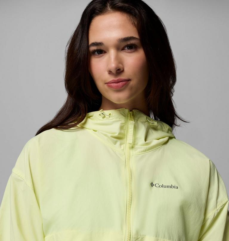 Women's Spire Valley Cropped Hooded Windbreaker, Color: Citron Haze, image 6