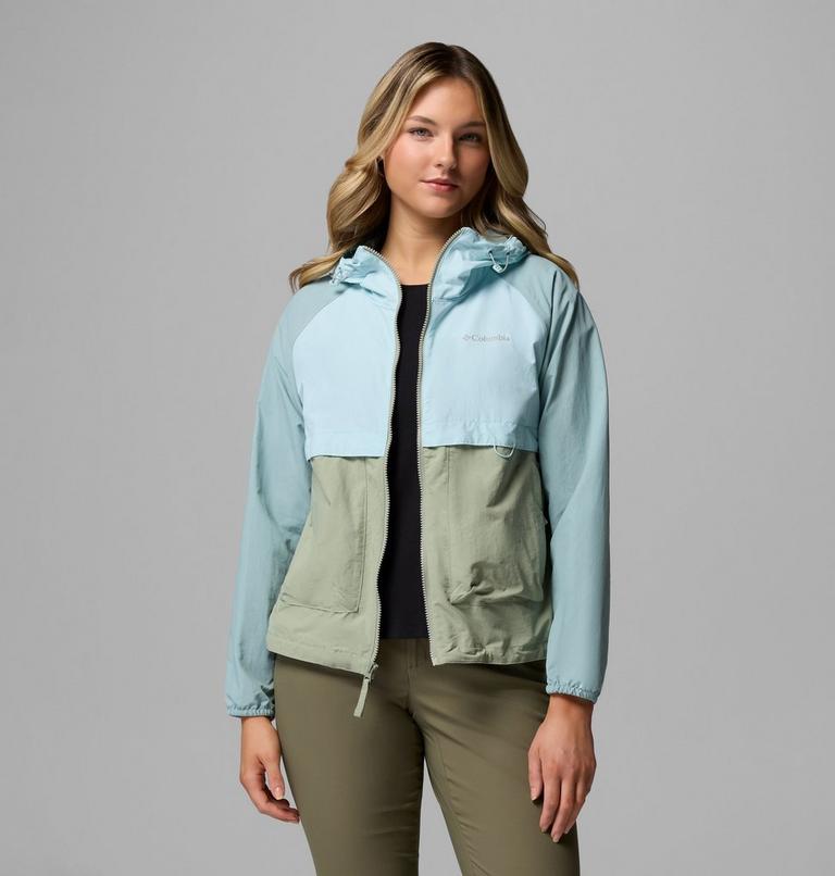 Women's Spire Valley Windbreaker, Color: Safari, Marine Light, Crushed Blue, image 5