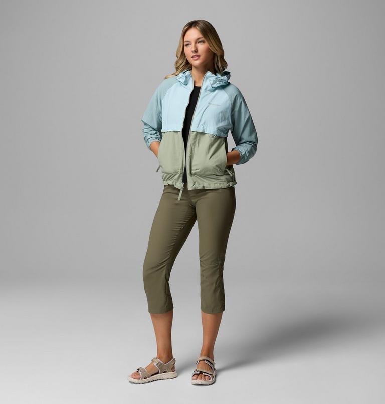 Women's Spire Valley Windbreaker, Color: Safari, Marine Light, Crushed Blue, image 2