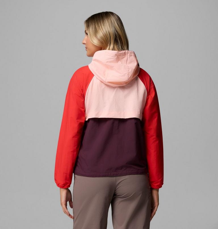 Coupe-vent &agrave; Capuche Spire Valley Femme, Color: Moonvista, Pink Sand, Poppy Red, image 3