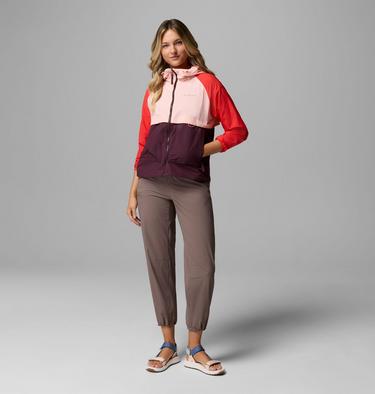 Coupe-vent &agrave; Capuche Spire Valley Femme, Color: Moonvista, Pink Sand, Poppy Red, image 6