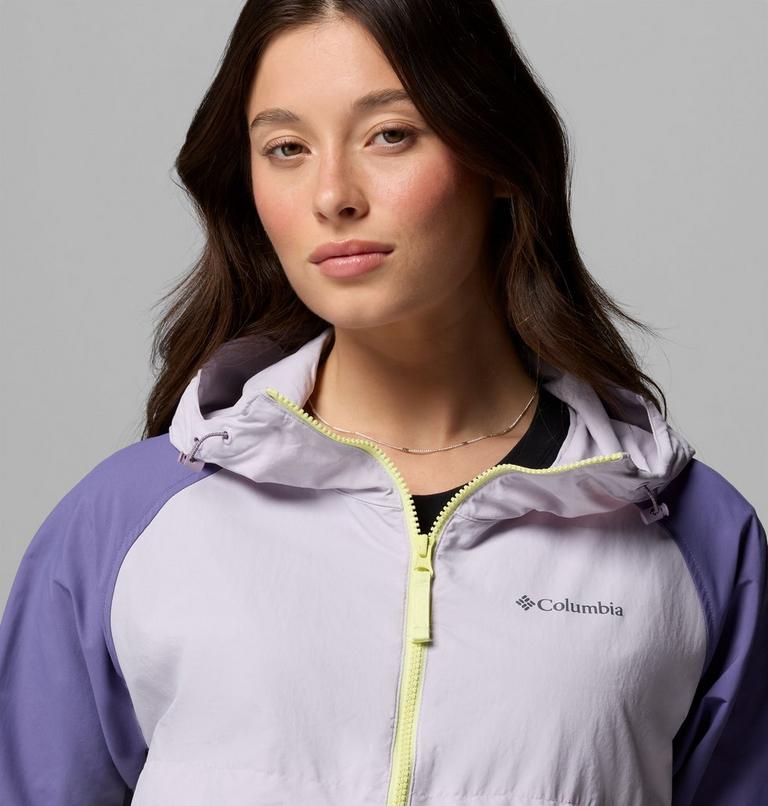 Cortavientos con capucha Spire Valley para mujer, Color: Citron Haze, Lavender Pearl, Stormwatch, image 6