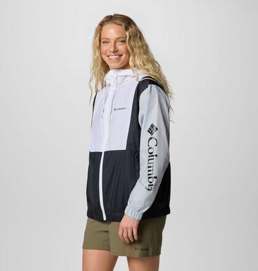 Women's Lily Basin II Hooded Windbreaker, Color: White, Cirrus Grey, Black, image 3