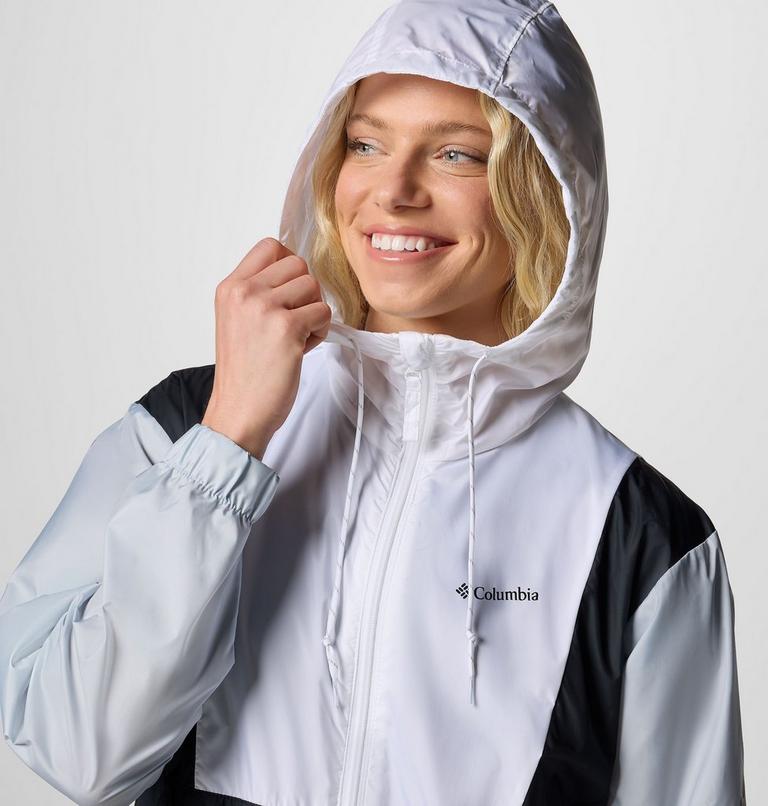 Cortavientos con capucha Lily Basin II para mujer, Color: White, Cirrus Grey, Black, image 4