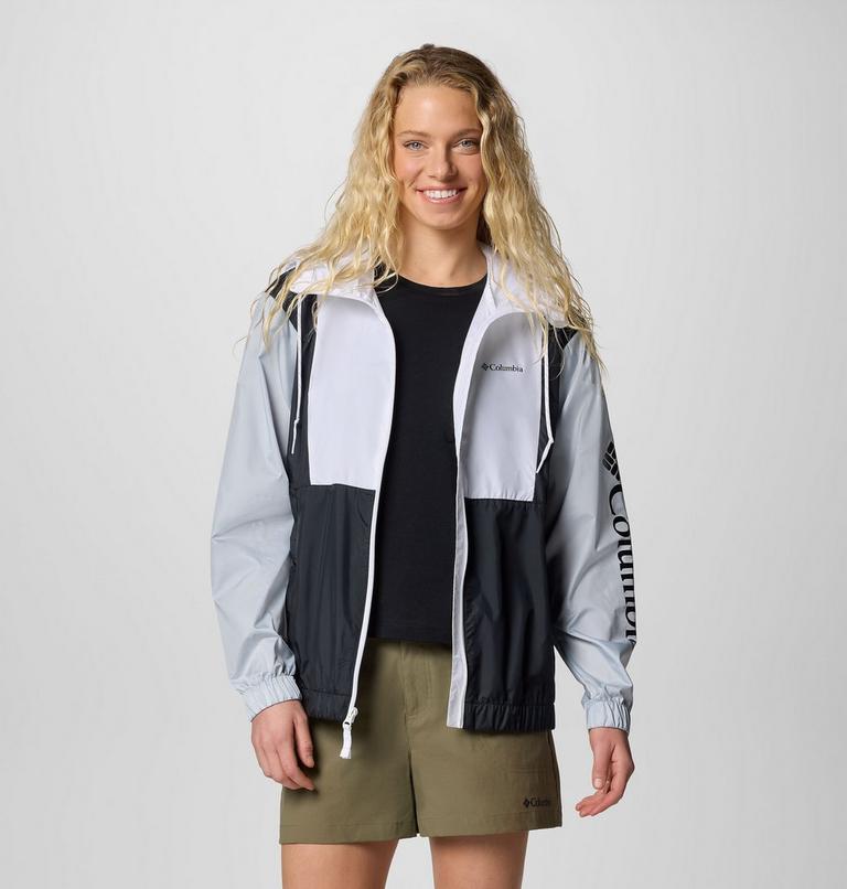 Cortavientos con capucha Lily Basin II para mujer, Color: White, Cirrus Grey, Black, image 5