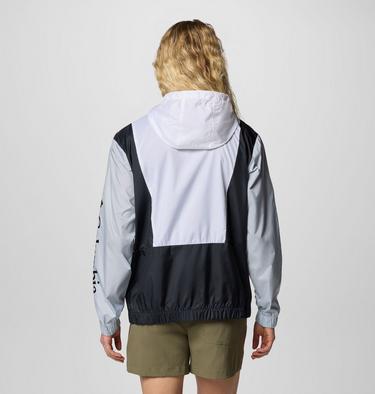 Cortavientos con capucha Lily Basin II para mujer, Color: White, Cirrus Grey, Black, image 2