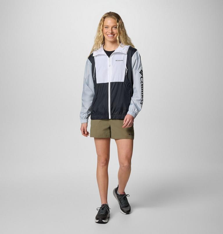 Cortavientos con capucha Lily Basin II para mujer, Color: White, Cirrus Grey, Black, image 6