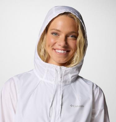 Women's Flash Forward II Hooded Windbreaker, Color: White, Black, image 4