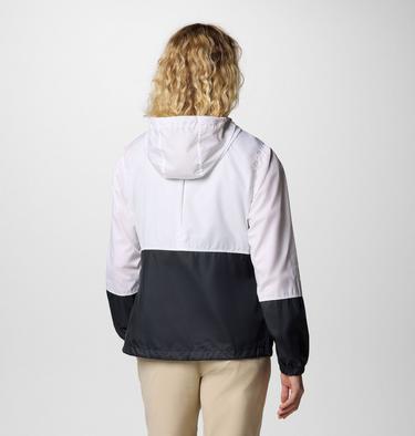 Women's Flash Forward II Hooded Windbreaker, Color: White, Black, image 2