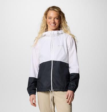 Women's Flash Forward II Hooded Windbreaker, Color: White, Black, image 1