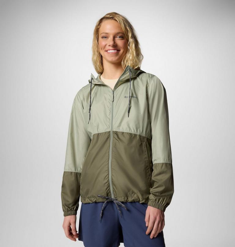 Women's Flash Forward II Hooded Windbreaker, Color: Safari, Stone Green, image 6