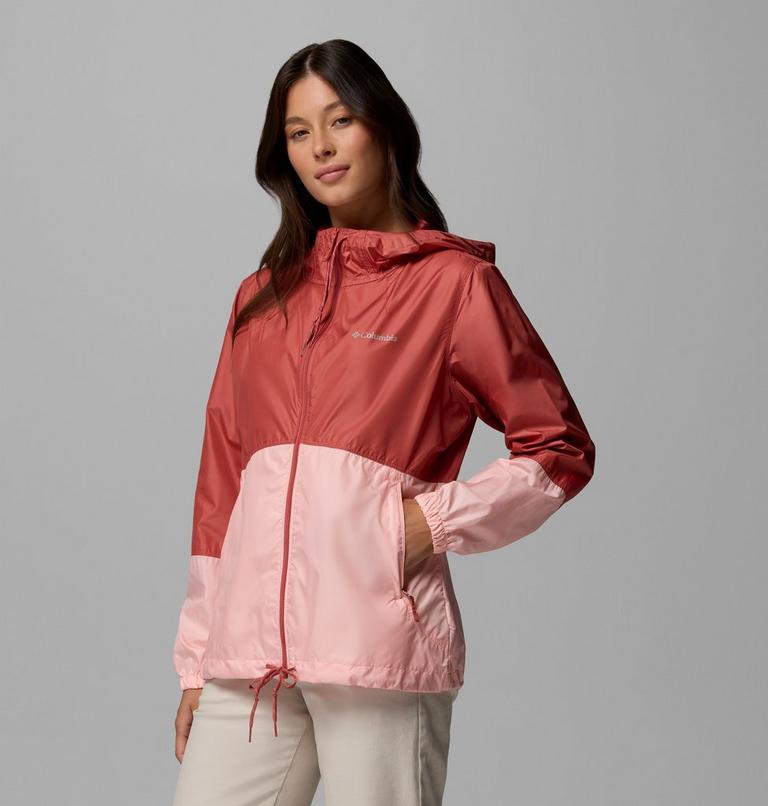 Women's Flash Forward II Hooded Windbreaker, Color: Washed Red, Pink Sand, image 4