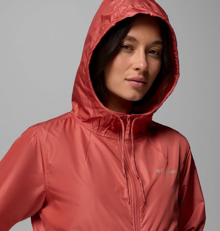 Women's Flash Forward II Hooded Windbreaker, Color: Washed Red, Pink Sand, image 6