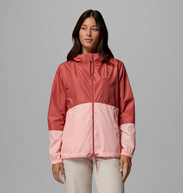 Women's Flash Forward II Hooded Windbreaker, Color: Washed Red, Pink Sand, image 1