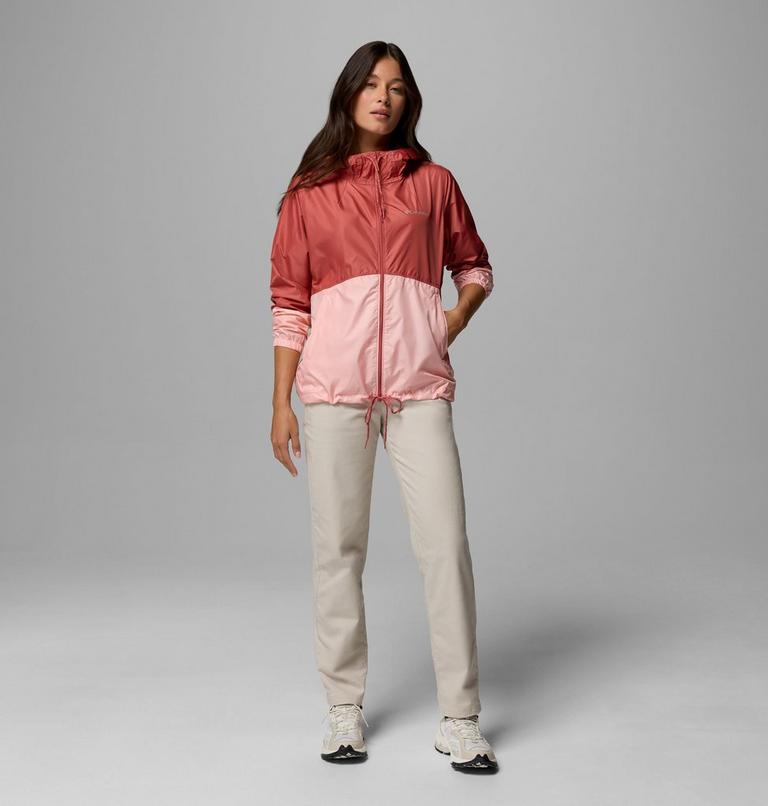 Women's Flash Forward II Hooded Windbreaker, Color: Washed Red, Pink Sand, image 2