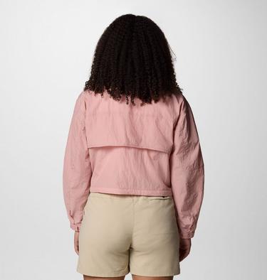 Women's Paracutie Cropped Cargo Windbreaker, Color: Eraser Pink, image 2