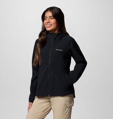 Women's Heather Canyon II Hooded Hiking Softshell Jacket, Color: Black, image 3
