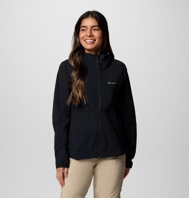 Women's Heather Canyon II Hooded Hiking Softshell Jacket, Color: Black, image 1