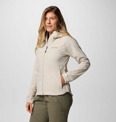 Women's Heather Canyon II Hooded Hiking Softshell Jacket, Color: Dark Stone, image 3