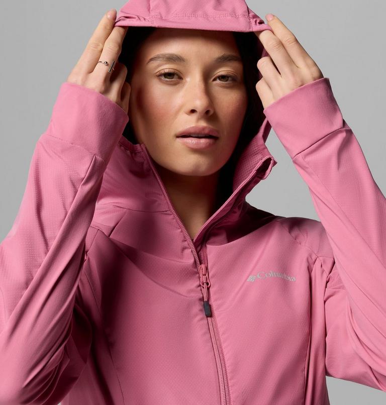 Women's Sweet As III Hooded Softshell Jacket, Color: Rosette, image 6