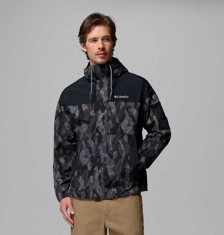 Men's Challenger II Printed Windbreaker, Color: Black Treebark, Black, image 1