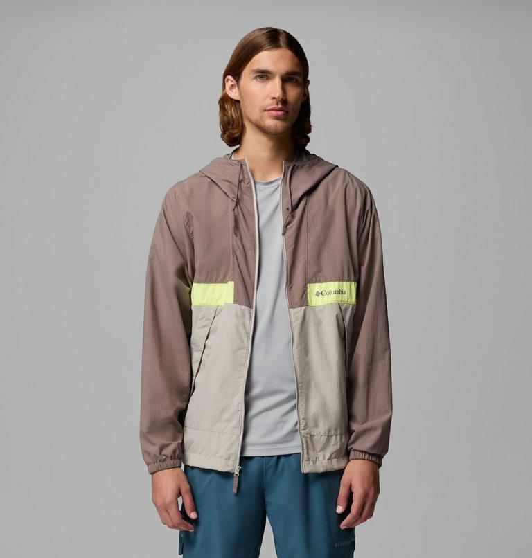 Men's Spire Valley Hooded Windbreaker, Color: Iron, Flint Grey, Neon Light, image 5