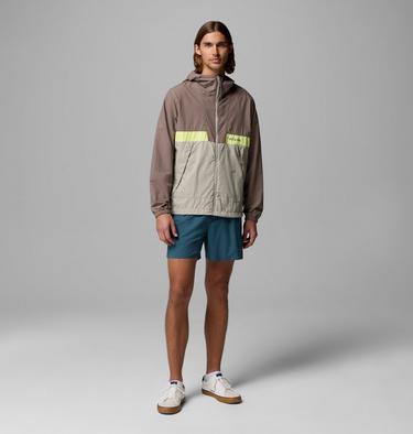 Men's Spire Valley Hooded Windbreaker, Color: Iron, Flint Grey, Neon Light, image 4