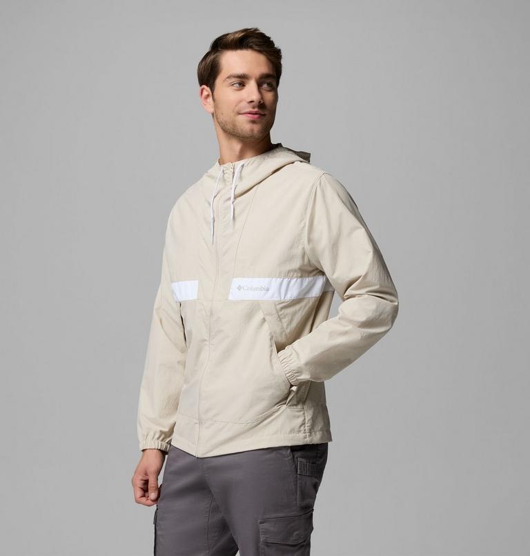 Men's Spire Valley Hooded Windbreaker, Color: Dark Stone, White, image 4