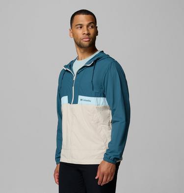 Men's Spire Valley Hooded Windbreaker, Color: Everblue, Dark Stone, Marine Light, image 8