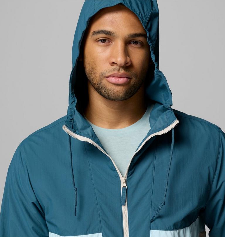 Men's Spire Valley Hooded Windbreaker, Color: Everblue, Dark Stone, Marine Light, image 6