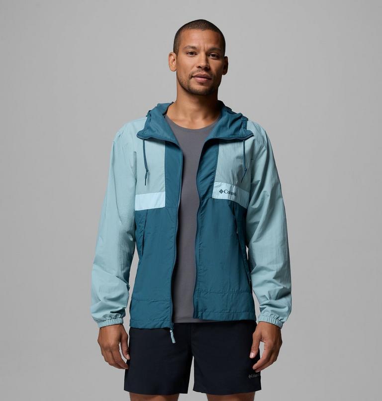 Men's Spire Valley Hooded Windbreaker, Color: Crushed Blue, Everblue, Marine Light, image 5