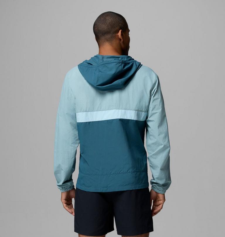 Men's Spire Valley Hooded Windbreaker, Color: Crushed Blue, Everblue, Marine Light, image 3
