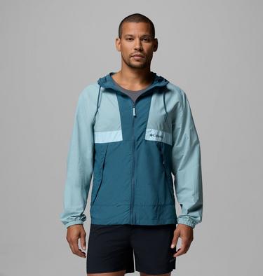 Men's Spire Valley Hooded Windbreaker, Color: Crushed Blue, Everblue, Marine Light, image 5