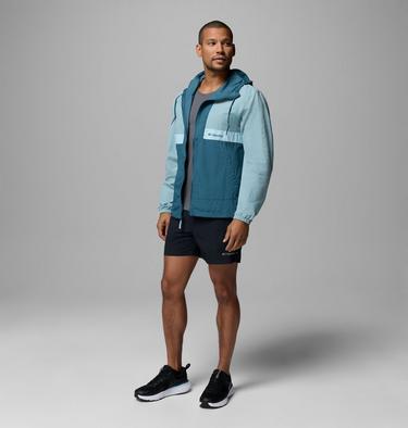 Men's Spire Valley Hooded Windbreaker, Color: Crushed Blue, Everblue, Marine Light, image 6