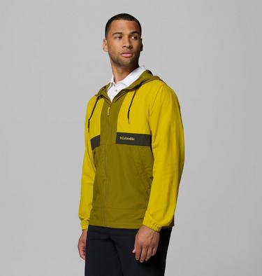 Men's Spire Valley Hooded Windbreaker, Color: Antique Moss, Mossy Green, Greenscape, image 4