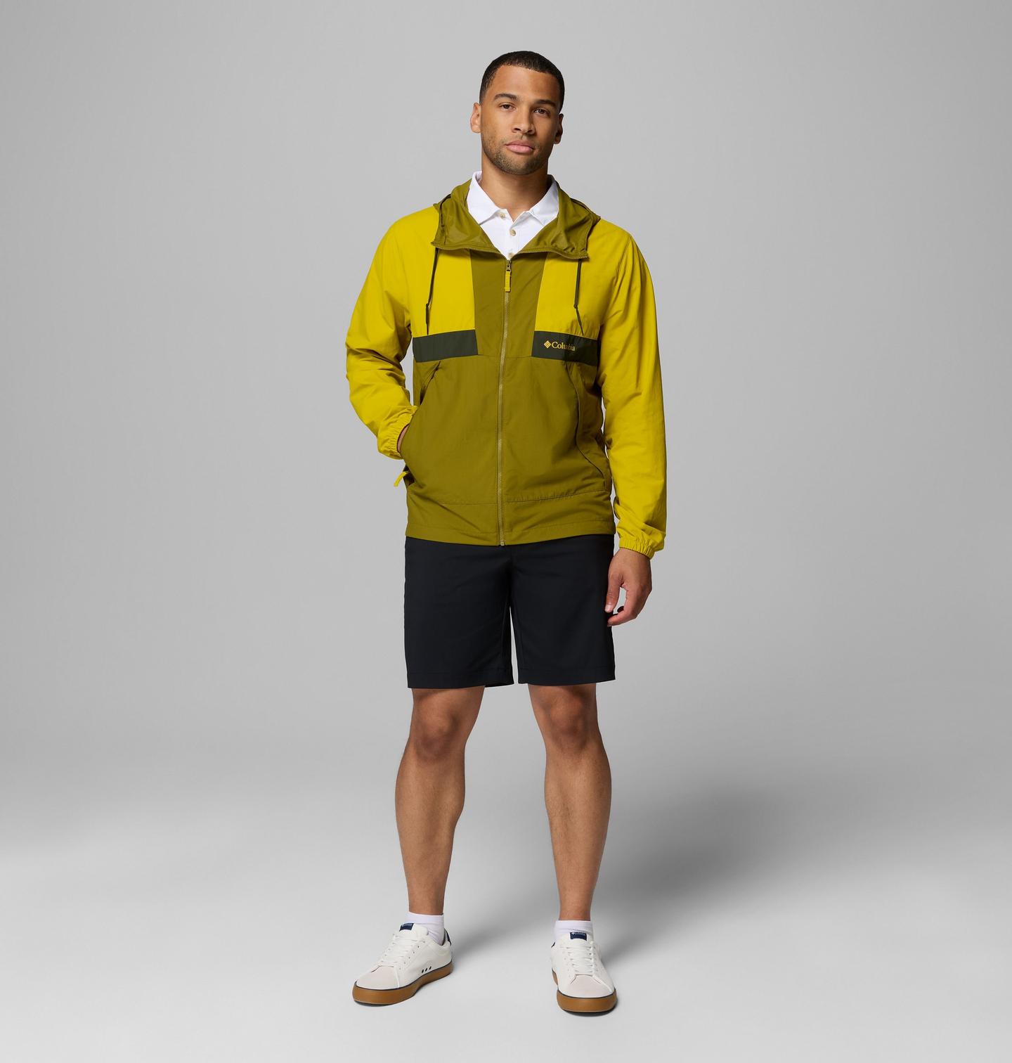 Мужская куртка Columbia Spire Valley Hooded Windbreaker - Tall, цвет: Моховой / Зелёный — фото 2