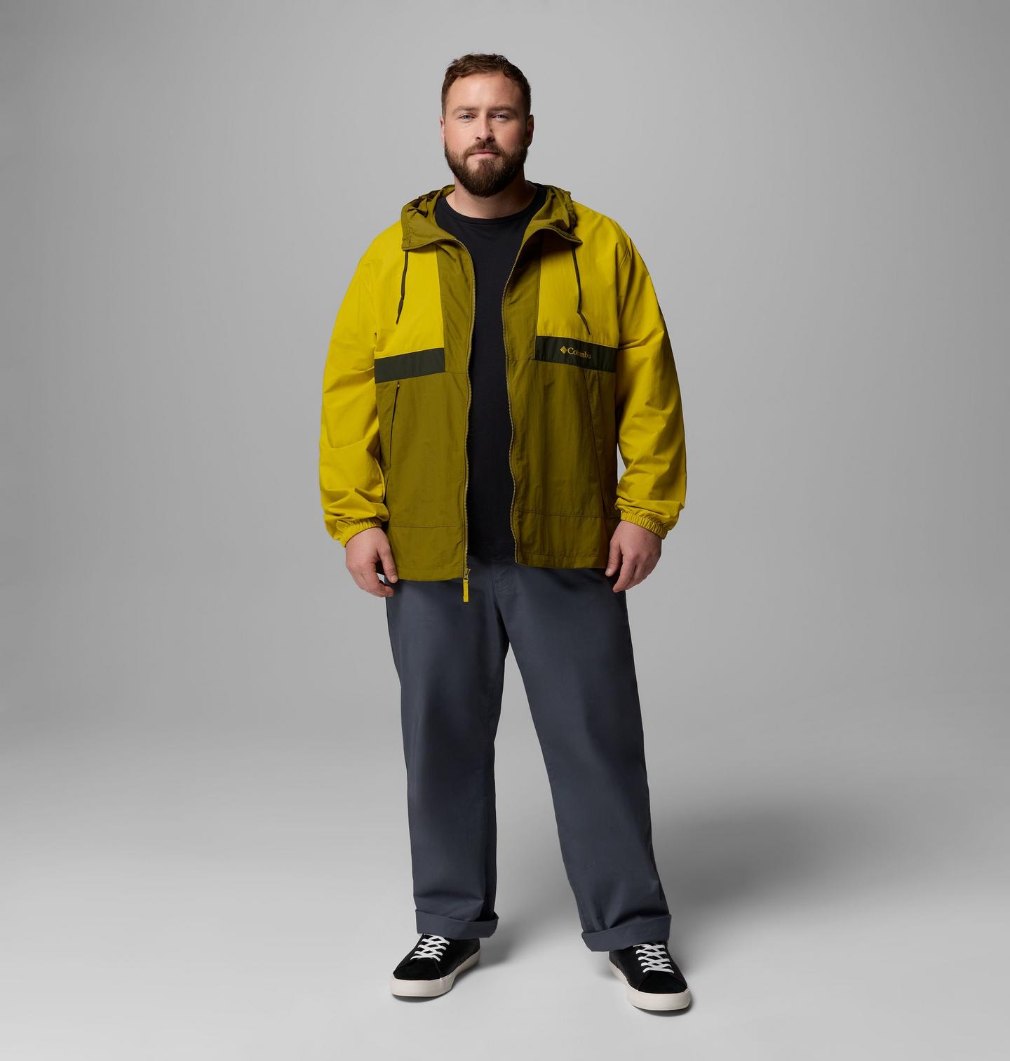 Мужская куртка Columbia Spire Valley Hooded Windbreaker - Big, цвет: Моховой / Зелёный — фото 2
