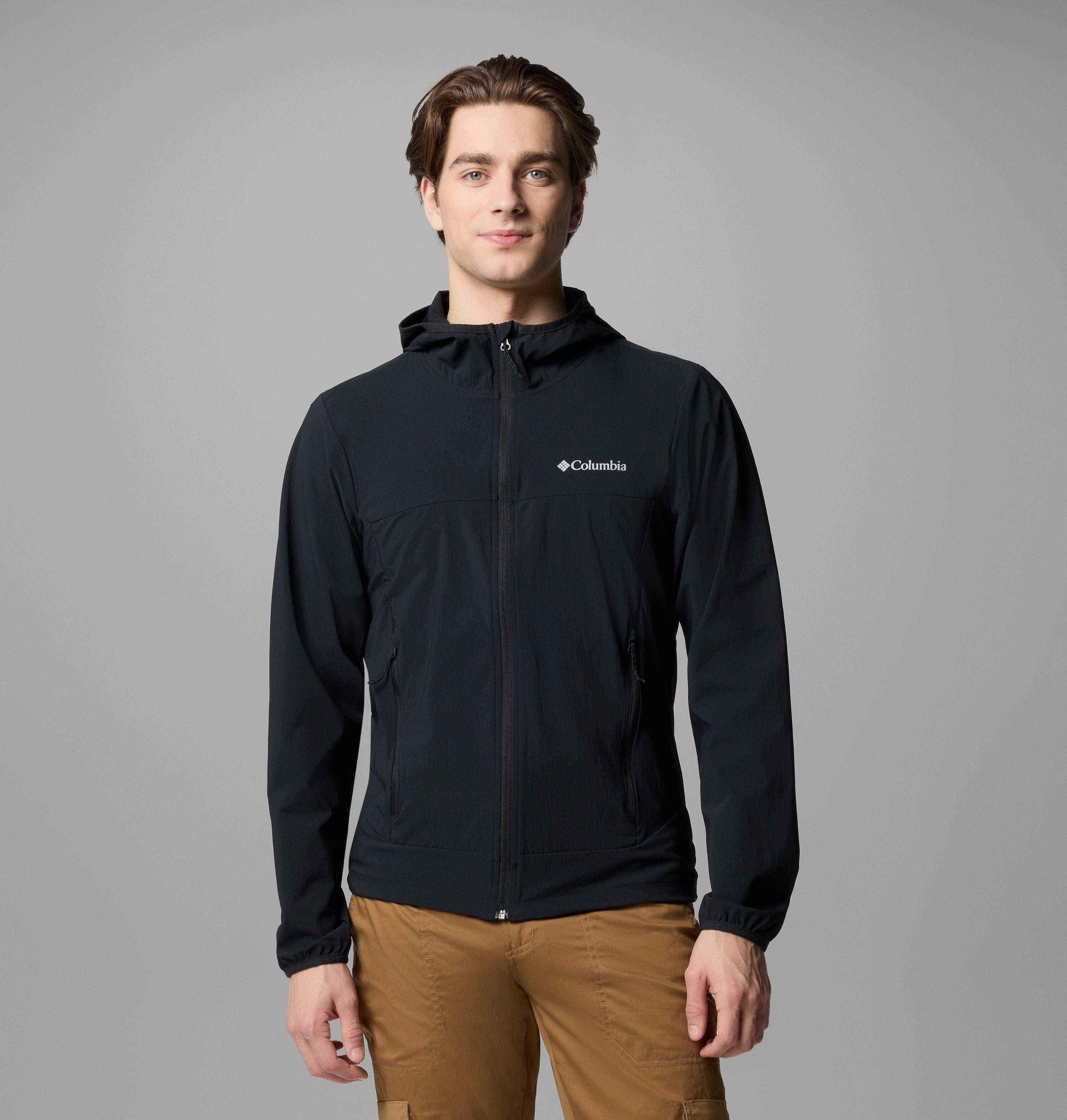 Columbia Sportswear Men's Black Columbia - Heather Canyon™ Ii Hooded Hiking Softshell Jacket - Medium