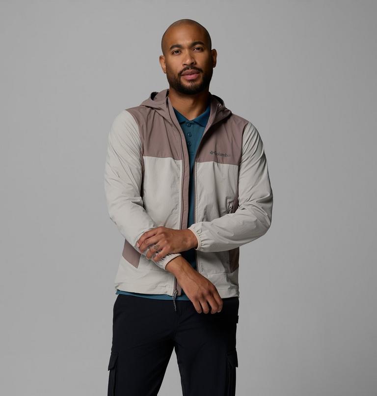 Men's Heather Canyon II Hooded Hiking Softshell Jacket, Color: Flint Grey, Iron, image 5