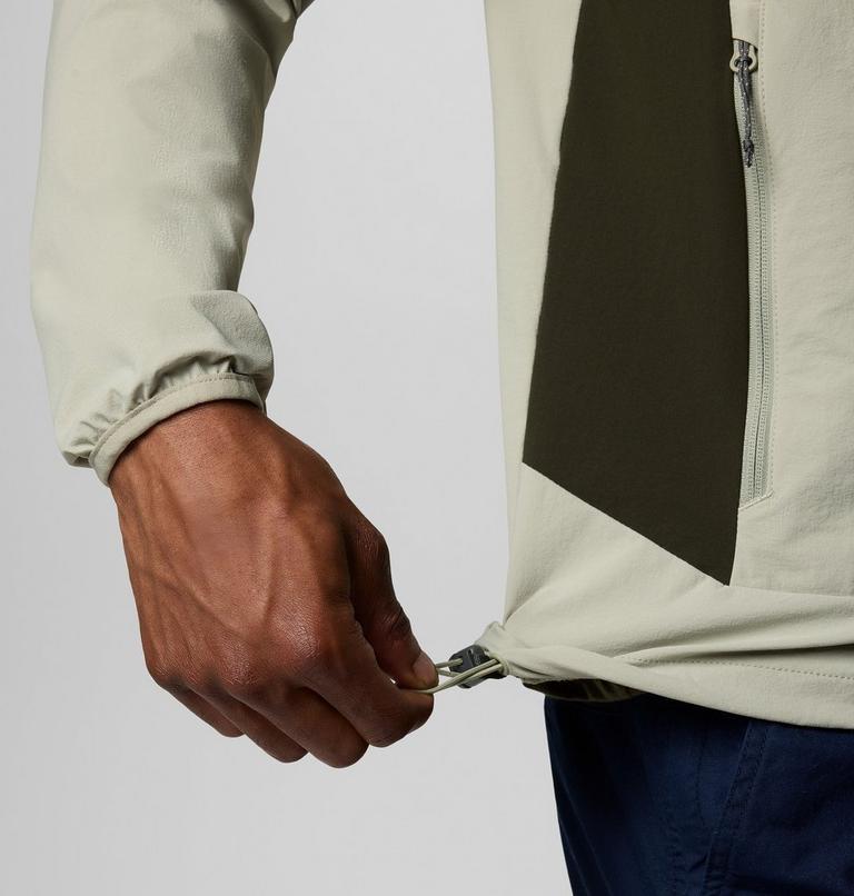 Men's Heather Canyon II Hooded Hiking Softshell Jacket, Color: Safari, Greenscape, image 5