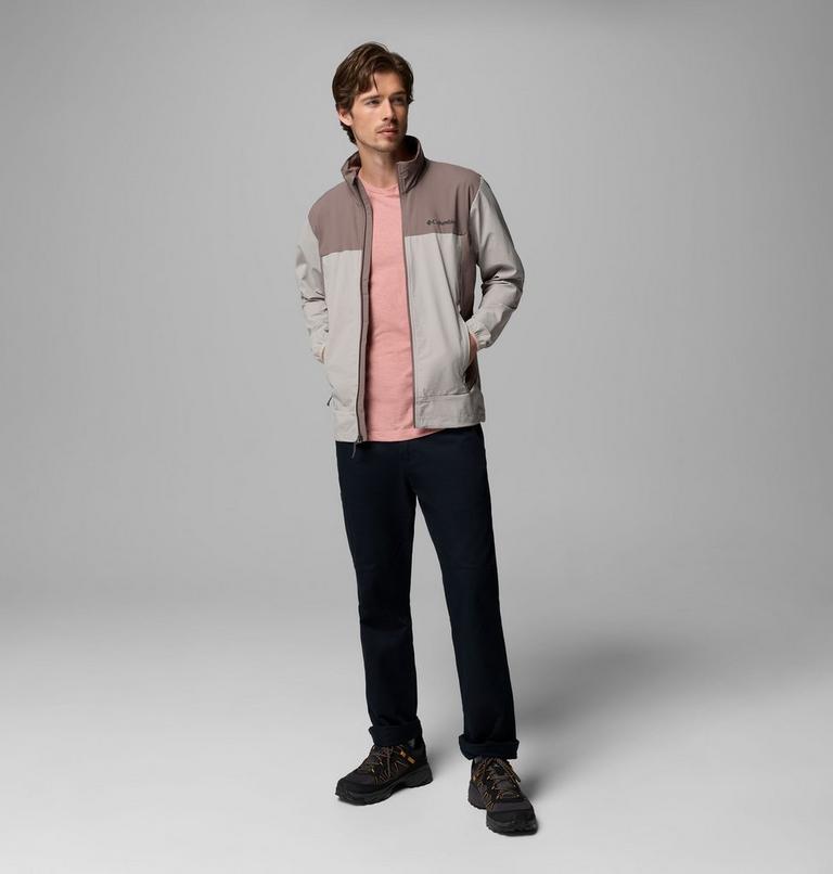 Men's Heather Canyon II Softshell Hiking Jacket, Color: Flint Grey, Iron, image 2