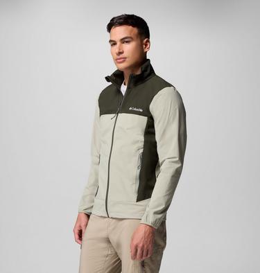 Men's Heather Canyon II Softshell Hiking Jacket, Color: Safari, Greenscape, image 8